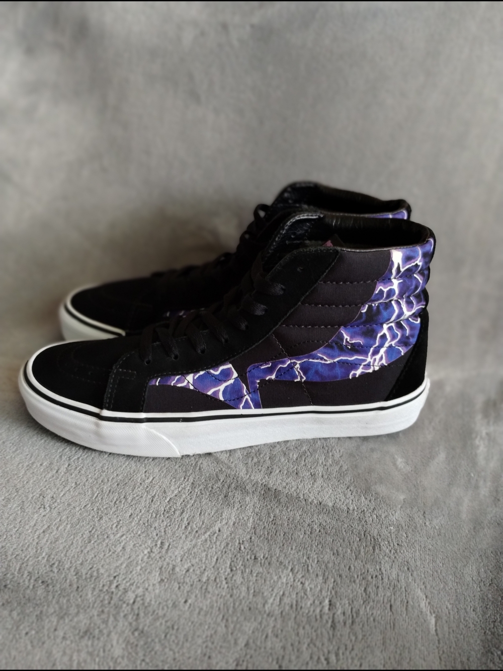Vans Sk8-Hi Lightning Bolt Purple Black High Top Sneakers Men 9 Women 10.5